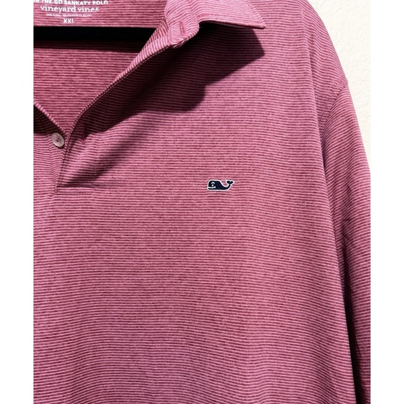 Vineyard Vines Polo Shirt Mens 2XL Red Stripe On The Go Sankaty Golf XXL - Picture 2 of 7